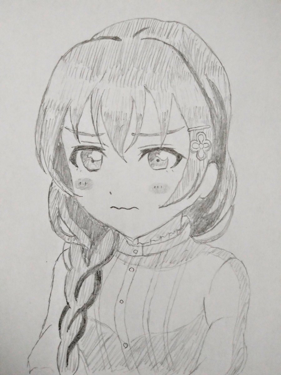 ちょっと休憩がてらお絵描き。昨日当てた てるてる坊主編の二人が可愛いすぎて描きたくなっちゃった…。海未ちゃんはムスっとしてるし、二人おそろいのヘアピンつけてるしそこに可愛いしかなかった。

#スクフェス
#園田海未 #南ことり
#ラブライバーと繋がりたい
#絵描きさんと繋がりたい 
#模写 