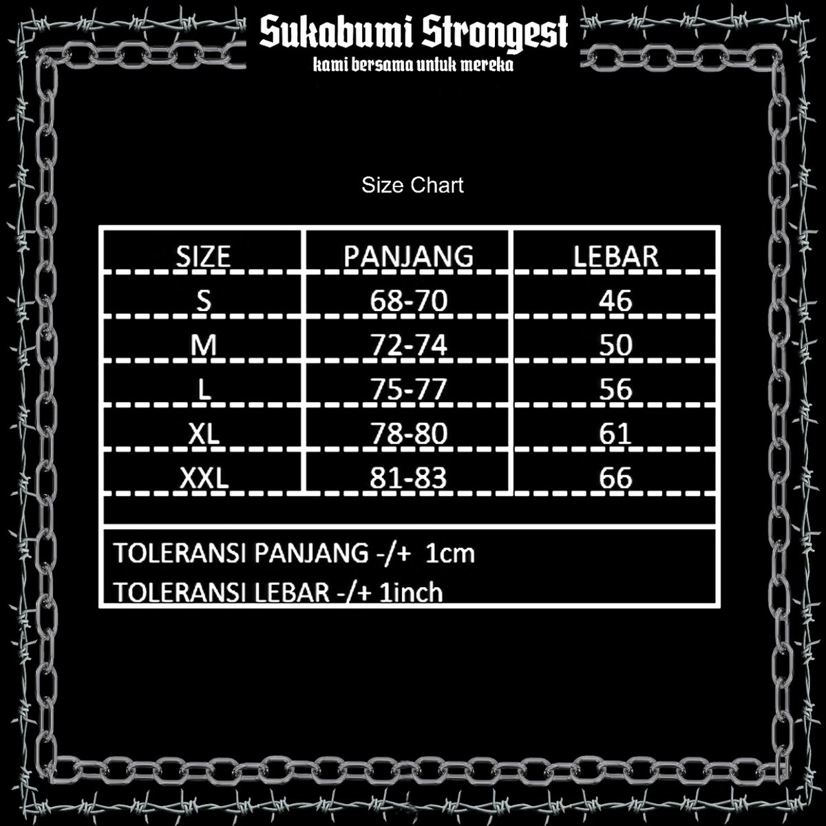 TS #SukabumiStrongest #KamiBersamaUntukMereka

61 Band/Musisi galang dana dari penjualan Tshirt yg akan dialokasikan utk terdampak Covid-19

Udh bs pre order s/d 15 Jun 2020 | IDR 125K
Order: wa.me/6285798821426 Ramdan