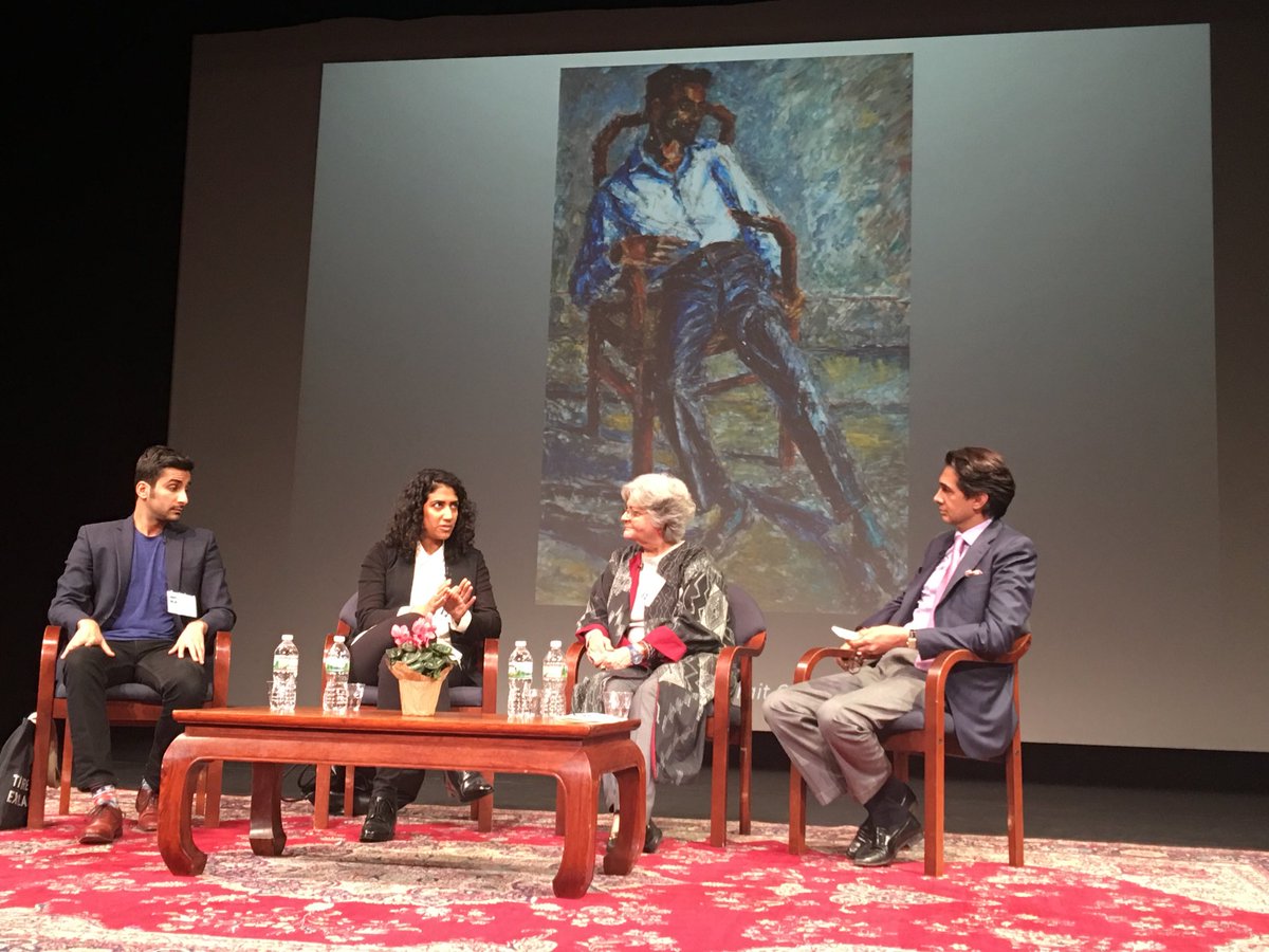 razi_ahmed_'s tweet photo. Since it’s a Anna Molka Google Doodle day, replugging a memorable panel chaired by Prof Hashmi at the #LLF2016 ⁦@AsiaSocietyNY⁩ This iconic portrait of Pakistani painter Colin David painted by Molka featured in the discussion. 🇵🇰 https://t.co/N1aGashSJJ