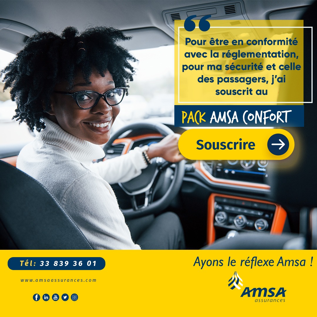 AmsaAssurances's tweet photo. Pour être en conformité avec la réglementation, pour ma sécurité et celle des passagers, j’ai souscrit au Pack Amsa Confort chez AMSA Assurances Sénégal.
Ayons le réflexe Amsa !
#Kebetu #Amsa #Amsaassurances #Assurance #AssuranceAuto #PackAuto #Amsaconfort #ReflexeAmsa #Senegal https://t.co/MwSDRxhB74