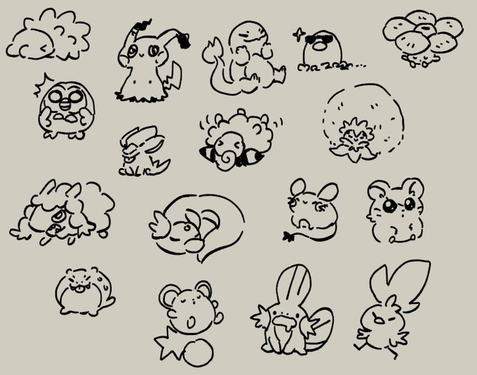 Thanks everyone who came to the stream~ took Pokémon doodle requests and tried composing another pocket shop :3c 