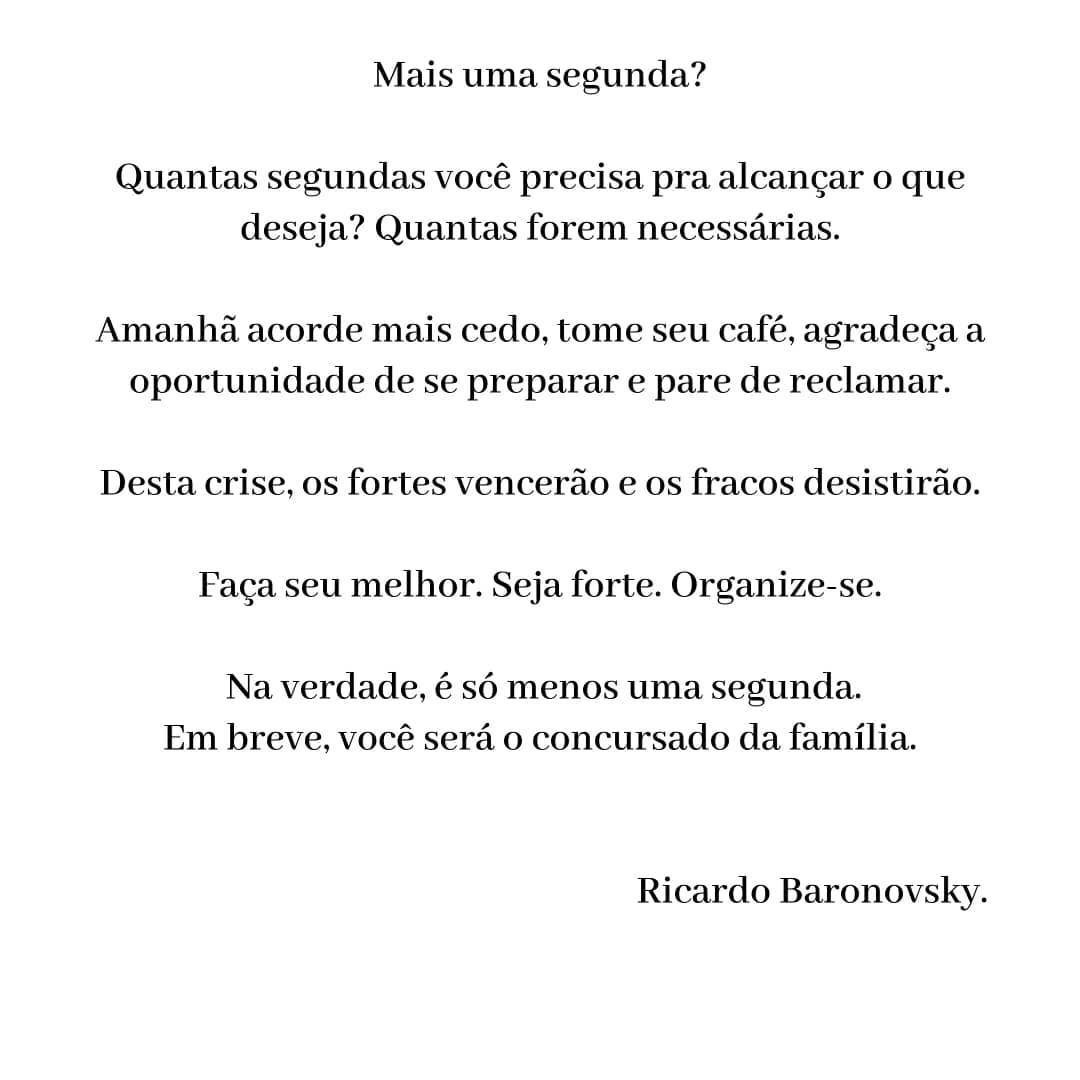 O estudo para concursos exige vibração, motivação, energia!
.
Marque seu amigo que vai acelerar os estudos amanhã! 👊🏻

#repost @ricardobaronovsky