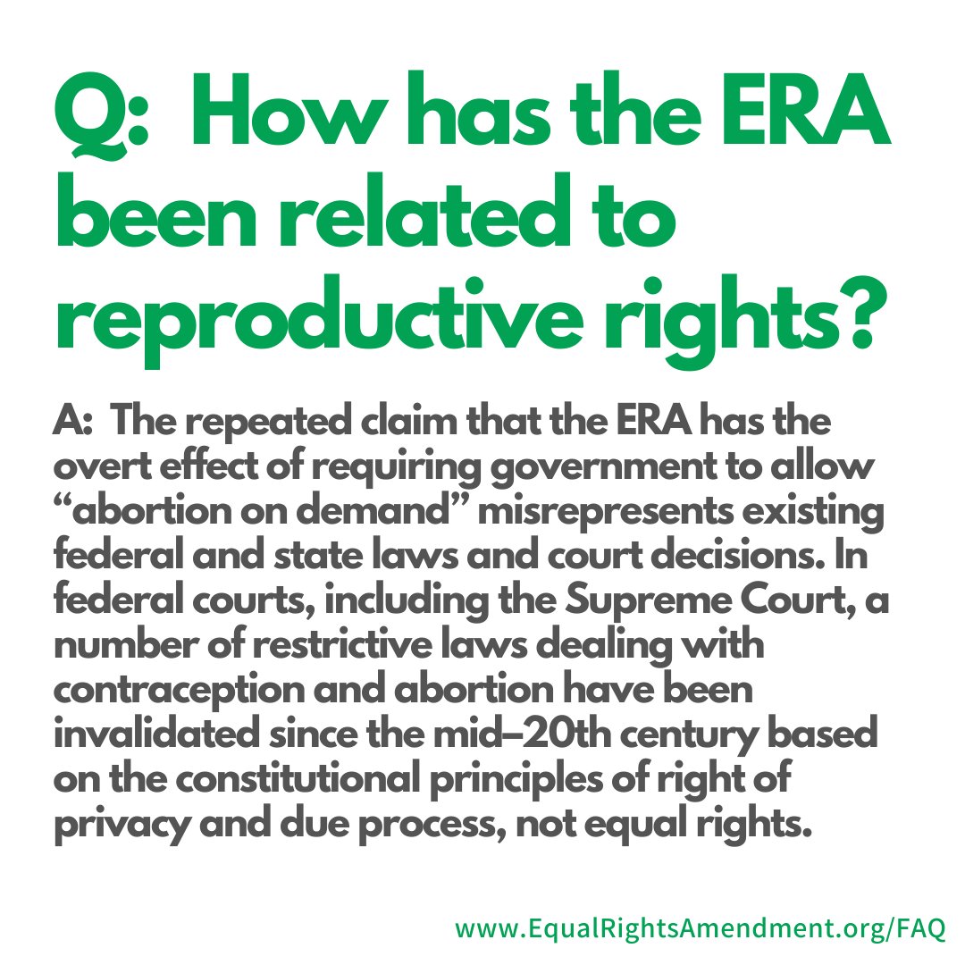 ERANowAPI's tweet image. Does the ERA have an overt effect on reproductive rights? 

#ERANow
#ERAMythbusters
equalrightsamendment.org/toolkit