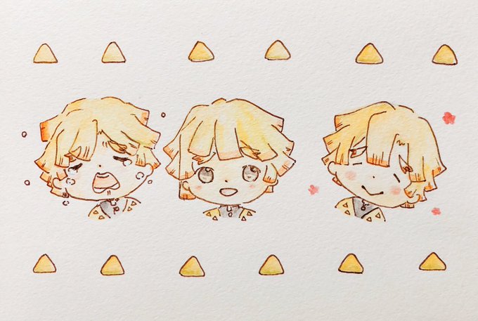 ❁*.花凛.*❁がらん堂❁さんがTwitterに投稿した我妻善逸(鬼滅の刃)のイラスト。
