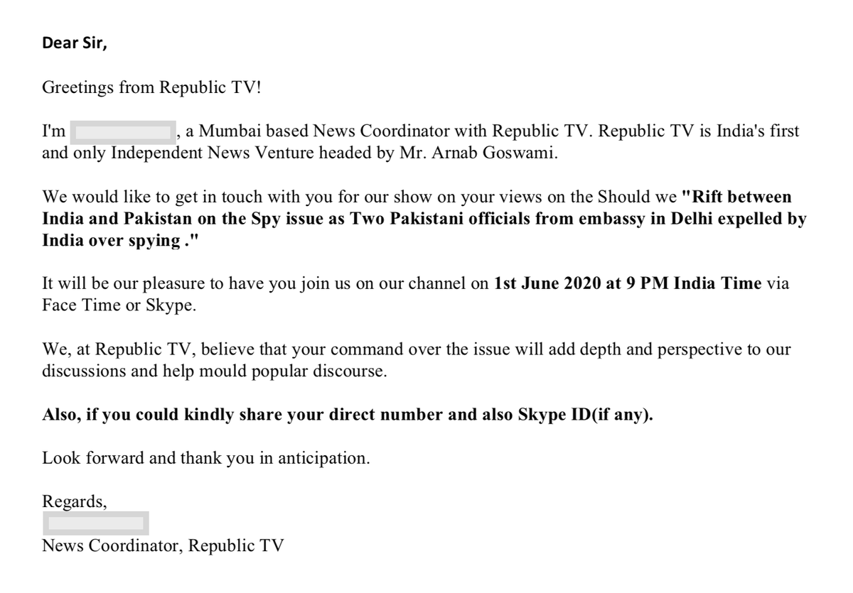 Asad Rahim Khan (@AsadRahim) on Twitter photo 2020-06-01 13:21:44 Republic TVs invitation for Arnab Goswamis show tonight, with the response. Republic TVs invitation for Arnab Goswamis show tonight, with the response.