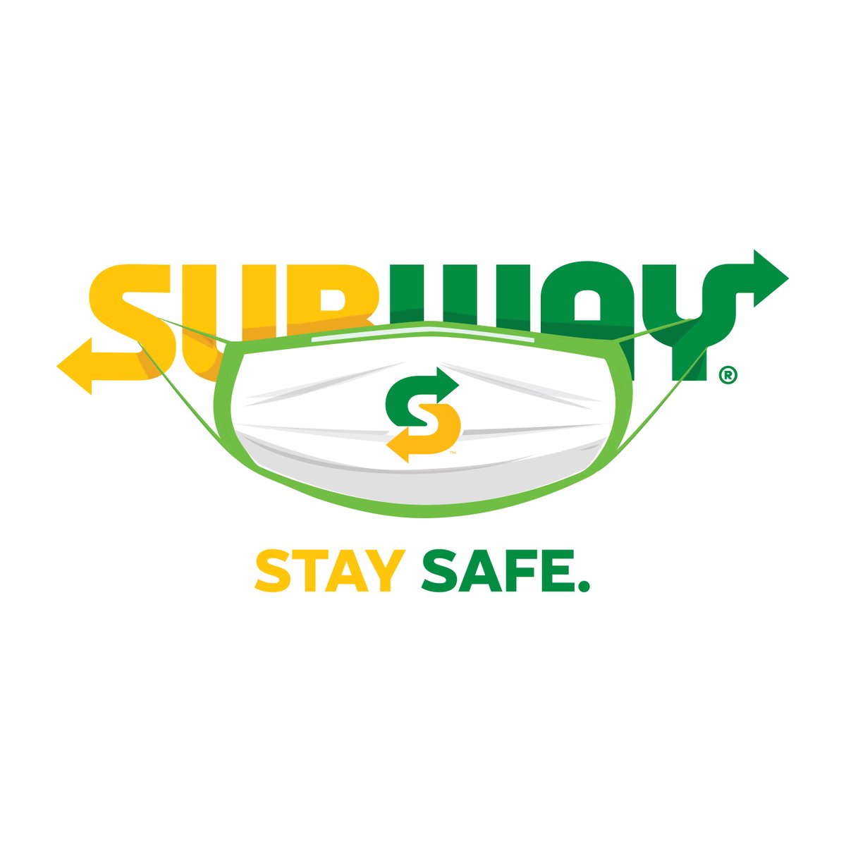 IndiaInfoMedia's tweet photo. Subway® India has temporarily integrated its iconic logo with a face mask and a ‘Stay Safe’ message. The logo, in its current form, aspires to remind everyone to take necessary precautions during this unprecedented situation

#SubwayIsSafe #SubLove #SubwayIndia https://t.co/BtMSRjZjg0