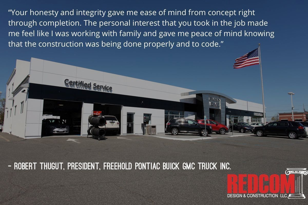 REDCOMLLC's tweet photo. Thank you to Robert Thugut, President of Freehold Pontiac Buick GMC Truck Inc., for his kind words about REDCOM! To learn about this project, visit our website:
https://t.co/zrInZQgRV5
#GivingYourDreamsStructure #Quality #NJArchitecture #NJConstruction #NJEngineering #Testimonial https://t.co/eCr9nedthX