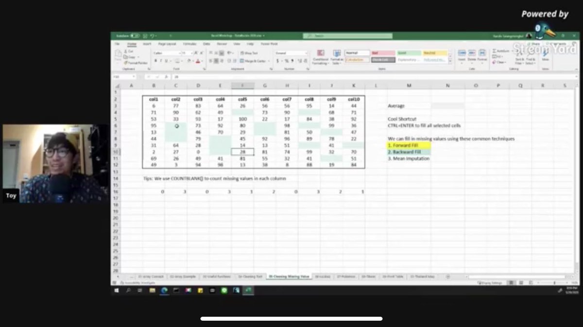 PhantipK's tweet image. #Excel for Data Analysis 1 📊
- การเขียนสูตรแบบ Array
-️ สูตร IF / IFS / IFERROR / COUNTIF
-️ Data Cleaning
-️ VLOOKUP หลายคอลัมน์พร้อมกัน
-️ Pivot Table
ดูคลิปย้อนหลัง:
facebook.com/15789430257238…
โหลดไฟล์ Workbook:
bit.ly/E4DA2020