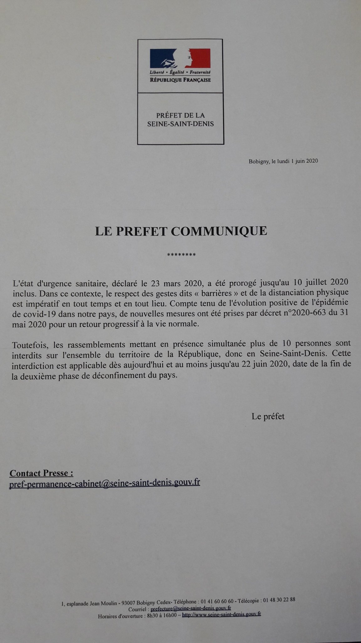 Prefet De La Seine Saint Denis On Twitter Covid19 Les Rassemblements De Plus De 10 Personnes Toujours Interdits En Seinesaintdenis Sur La Voie Publique