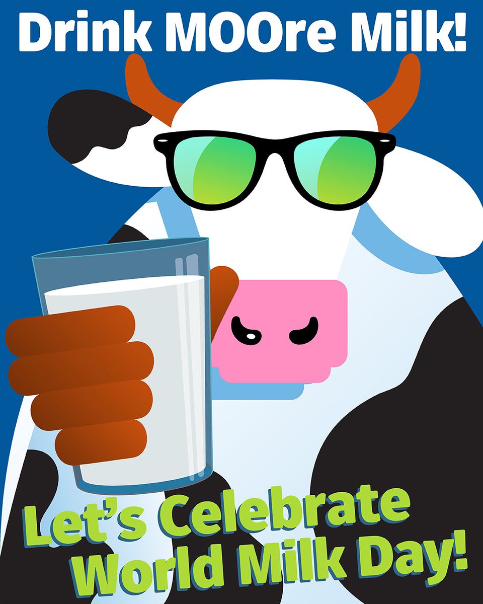 COWSICECREAM's tweet photo. It’s World Milk Day! Let’s all raise a glass to celebrate and support Dairy Farmers across Canada!🥛🐮 #WorldMilkDay #EnjoyDairy #qualitycanadianmilk @WorldMilkDay @dfc_plc https://t.co/34CziQe2LT