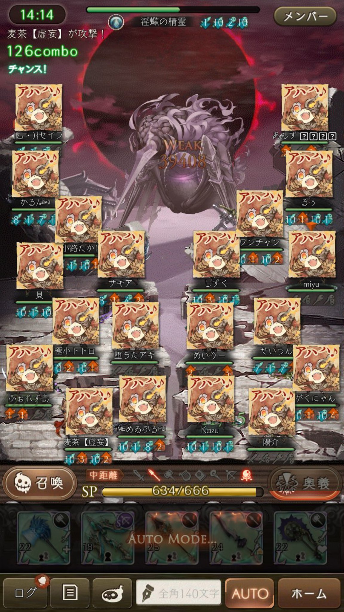 めゐぷ ゲーム垢 On Twitter シノアリス 第二回赤ずきん20人レイド スタンプ合わせ大成功 私はスクショ失敗したので貰い物を無断転載しますw