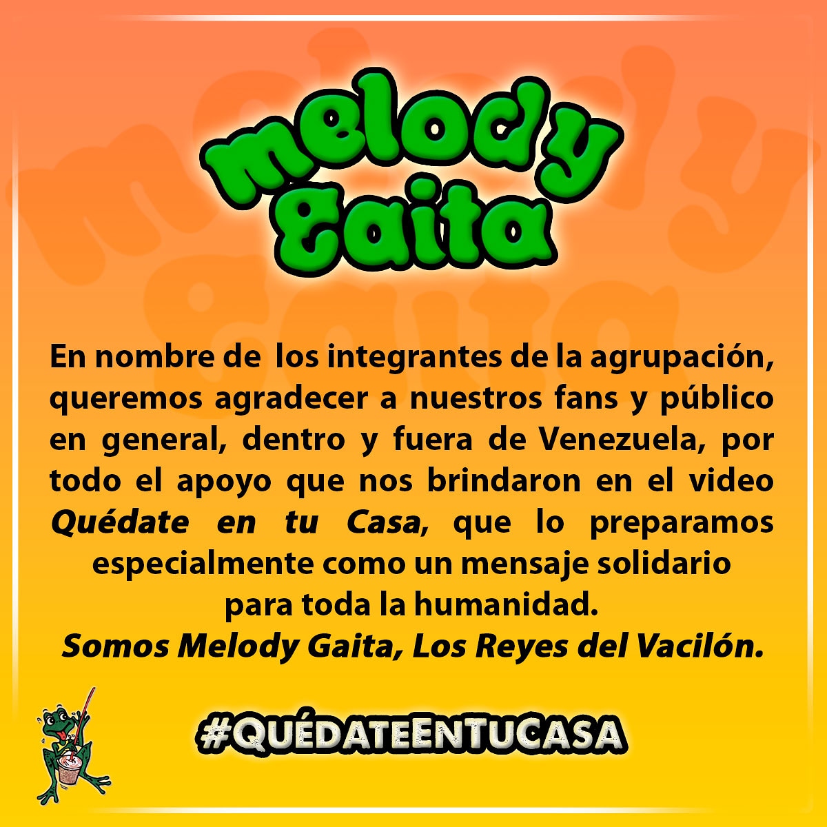 •COMUNICADO OFICIAL•
#QuedateEnTuCasa #MelodyGaita