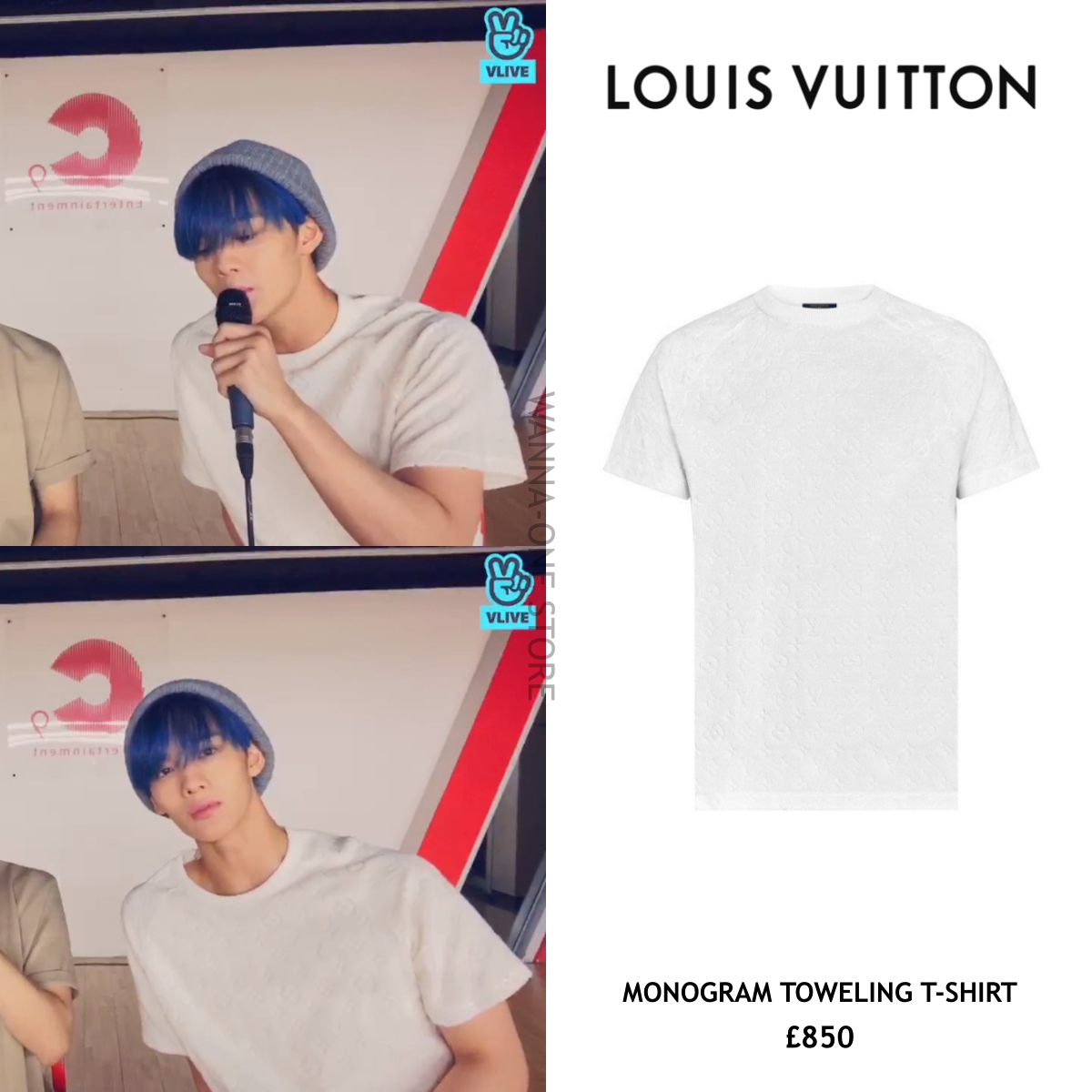 WANNA-ONE STORE on X: [200601 Vlive] #배진영 #BaeJinyoung LOUIS VUITTON : MONOGRAM  TOWELING T-SHIRT (£850)   / X