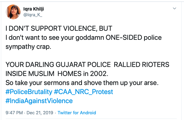 Iqra hates Gujarat.