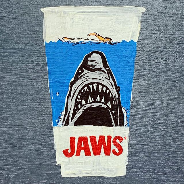 speedofmonsters's tweet photo. Jaws Slurpee cup.
Acrylic on canvas.
3 of 12. 
#jaws #711 #711slurpee #rogerkastel #stevenspielberg https://t.co/y6ASKkXfIB