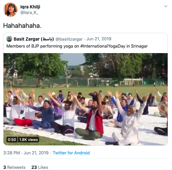 Iqra makes fun of Ram Mandir, RSS and yoga.