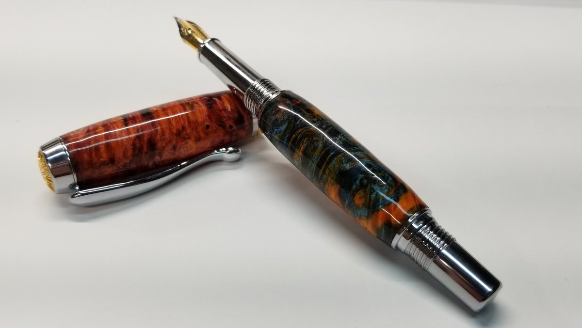 john_terzich's tweet photo. Triton Fountain pen from Exotic Blanks on an awesome blank from Jesse Ullrich Gilbert https://t.co/GDvUXuTytp