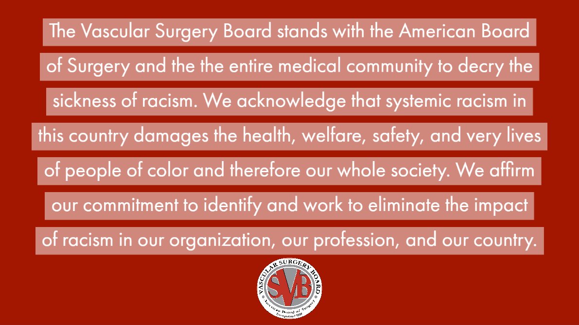 VSB-ABS (@vsb_abs) on Twitter photo The #VSB stands with <a href="/AmBdSurg/">American Board of Surgery</a> and the entire medical community to decry the sickness of racism. The #VSB stands with <a href="/AmBdSurg/">American Board of Surgery</a> and the entire medical community to decry the sickness of racism.