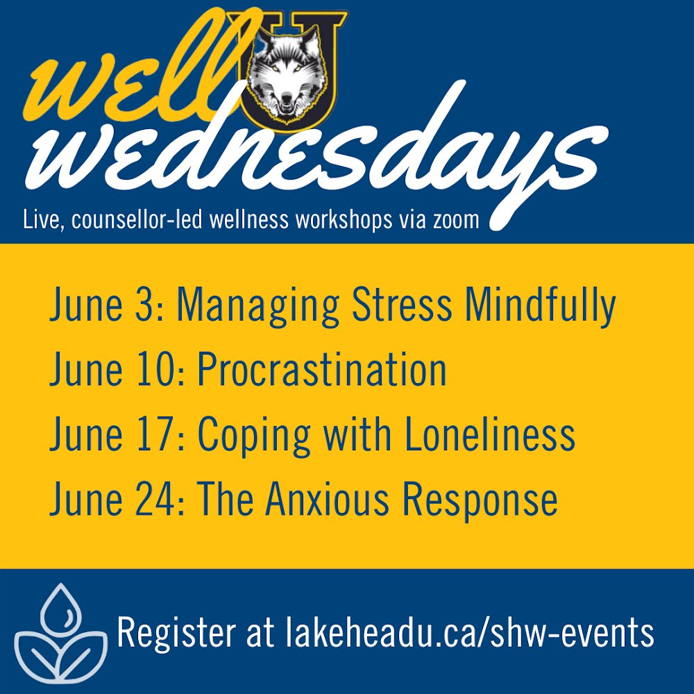 luorwellness's tweet photo. Be sure to register at https://t.co/e8kwxpVjiC for our WelLU Wednesday workshops ☺️ #lakeheadorillia #wellu #wellnesswednesdays https://t.co/o9rJdLTI2O