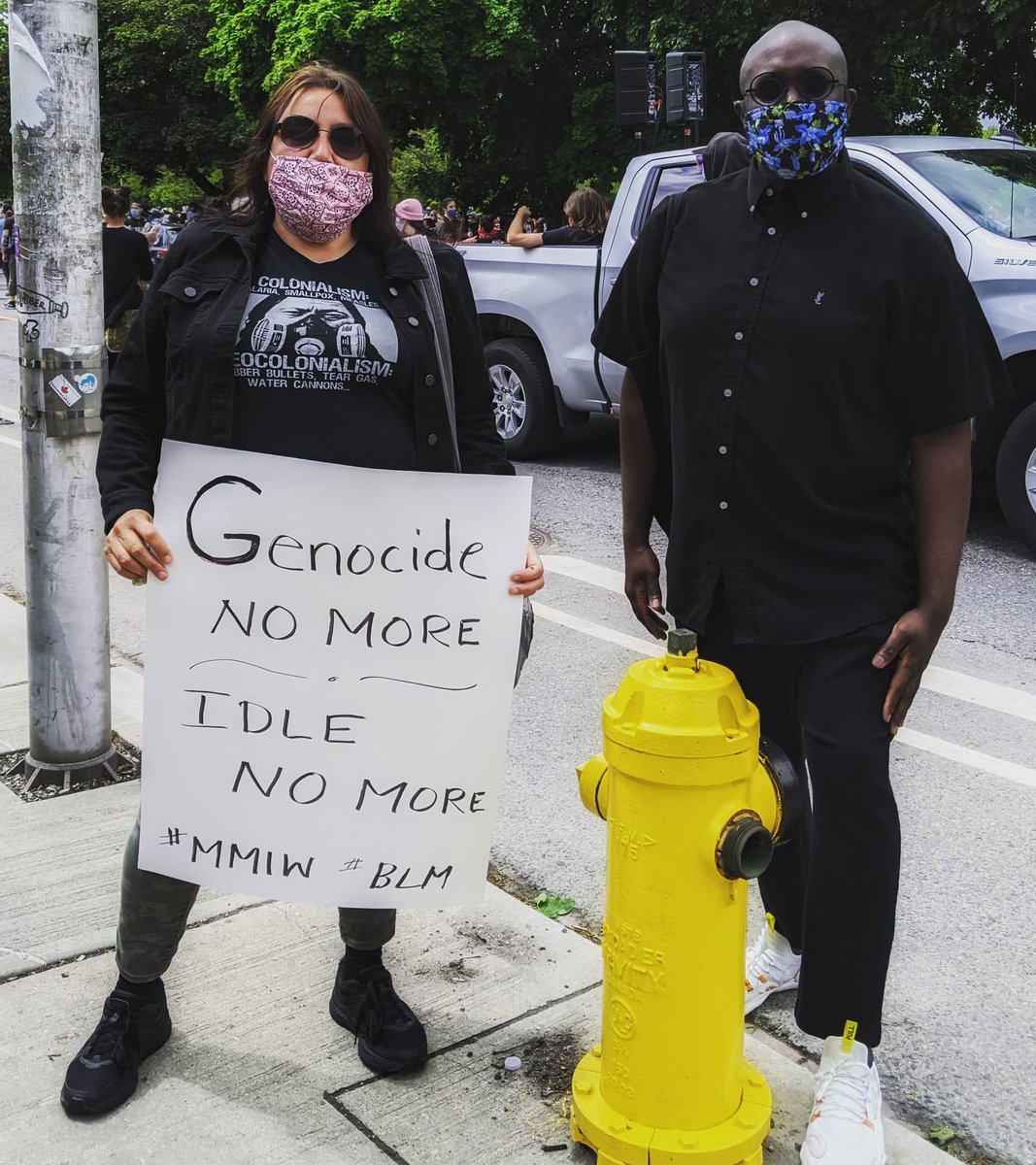 PaulTaylorTO's tweet photo. Not your average nonprofit board chair and executive director, but we should be. #IndigenousLeadership and #BlackLeadership matters. #solidarity https://t.co/N0rwhcclQM