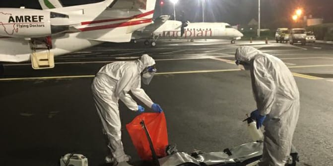 AMREFFlyingDocs's tweet photo. #CompletedMission #wing2wing

AMREF Flying Doctors team on the ground at Addis Ababa after a wing-2-wing evacuation in partnership with FAI Air Ambulance. Covid-19 patient moved from Yemen – Addis Ababa – Europe. https://t.co/WpDJTVqyWb