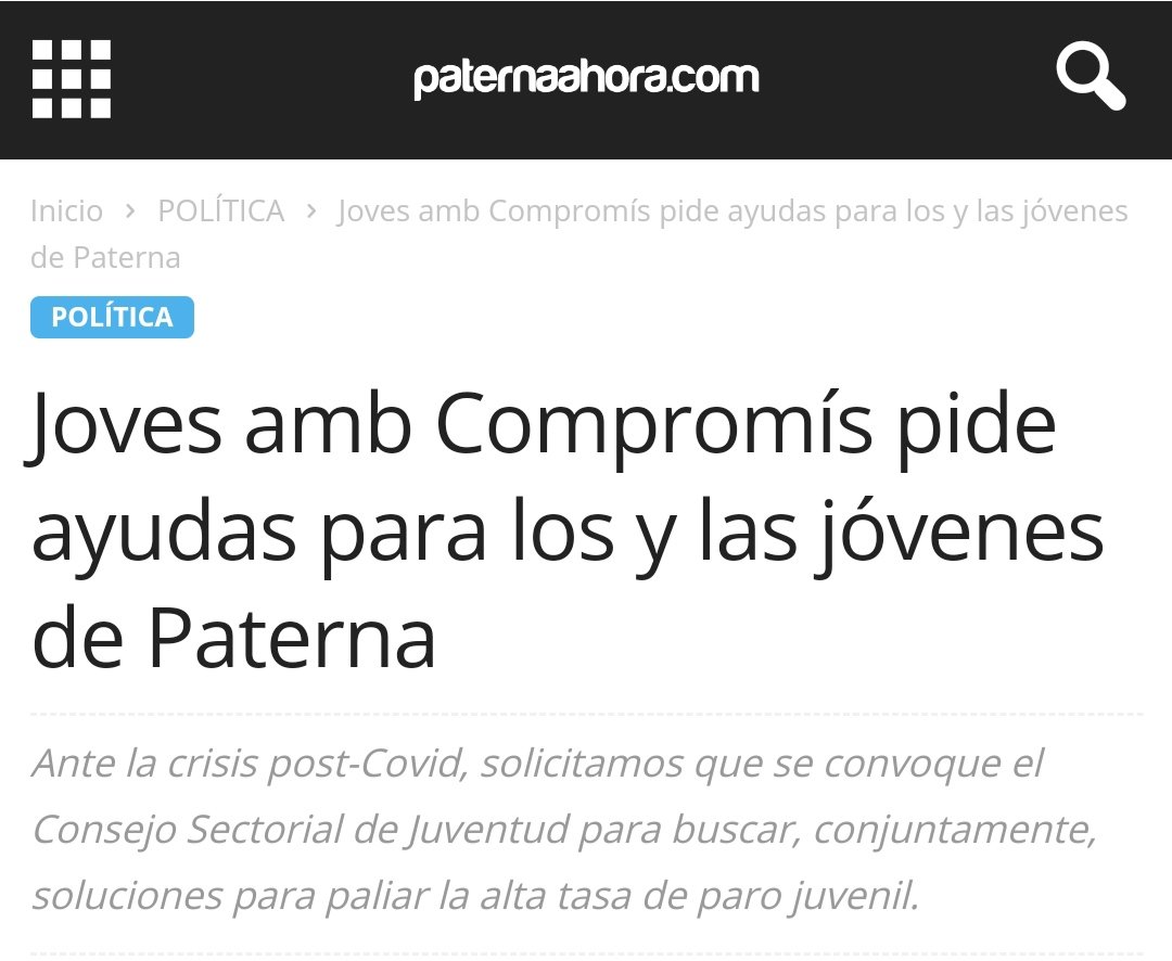 jcompromispat's tweet photo. ❗@jcompromispat pide ayudas para los y las jóvenes de #Paterna❗

🗣️ @PereMiquel92: "La crisis del coronavirus dejará a las personas jóvenes en una situación de precariedad. Por eso, hacen falta medidas, porque esa situación no se vuelva crónica”

https://t.co/E26axCkX5r https://t.co/uWjdhX8955