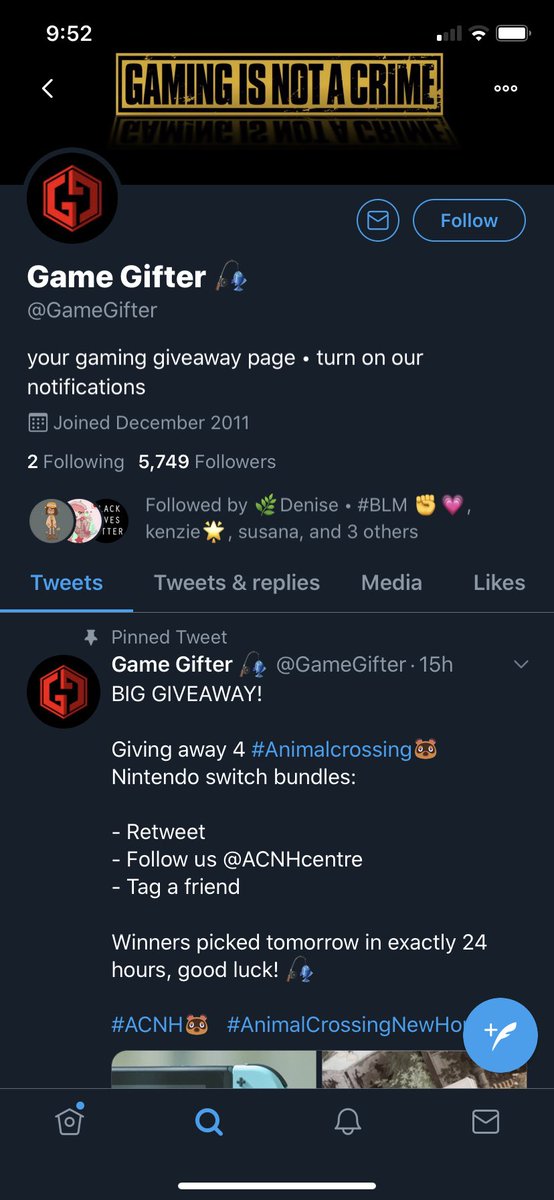 Important!! Don’t trust @/GameGifter (they changed their @ too!) They’ve deleted posts where they promised to give everyone a switch, or acnh. There’s no proof that they’re real so pls don’t interact with themThey’ve also been associated with @/AcedGifter , another scam acc.