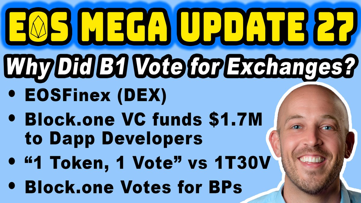 ColinTCrypto's tweet photo. 🔵 EOS Mega Update 27: Why Did BlockOne Vote for Exchanges??
https://t.co/7EtFvgRLpH
EOSFinex with Liquidity!
1T1V vs 1T30V.
@block_one_ VC department grants $1.7M total to 34 Dapp teams!
#eosio #eos #eosgov https://t.co/xw5tkIpX9w