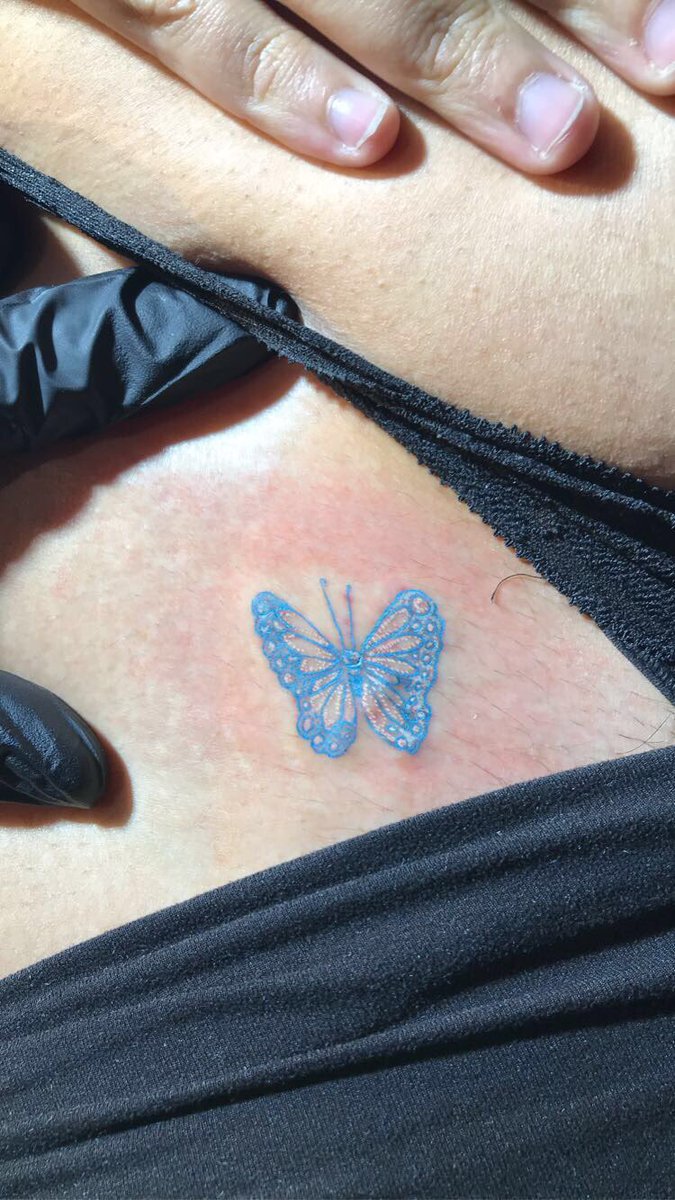 aaliyahdabadde1's tweet photo. I’m such a basic bitch now I have a flower tattoo, A heart tattoo, and a butterfly tattoo https://t.co/pb7HddSxmO