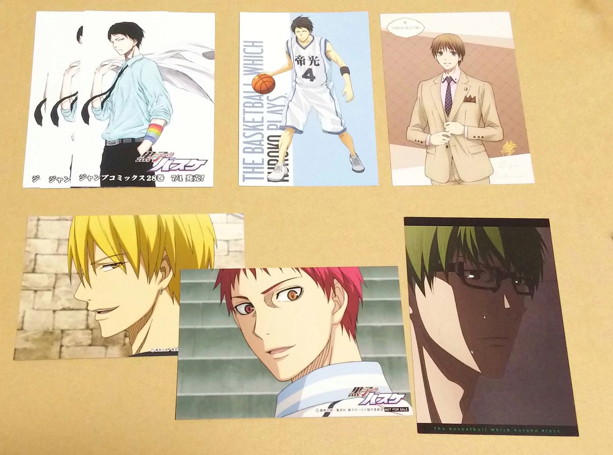 ななみ スマホ移行中 交換譲渡 黒子のバスケ ポストカード コースター エンドカード J World 譲 黒子 日向 黄瀬 笠松 森山 小堀 早川 中村 緑間 高尾 桜井 赤司 灰崎 虹村 求 各1枚300円 送料 またはヴィレッジヴァンガード コラボカフェ