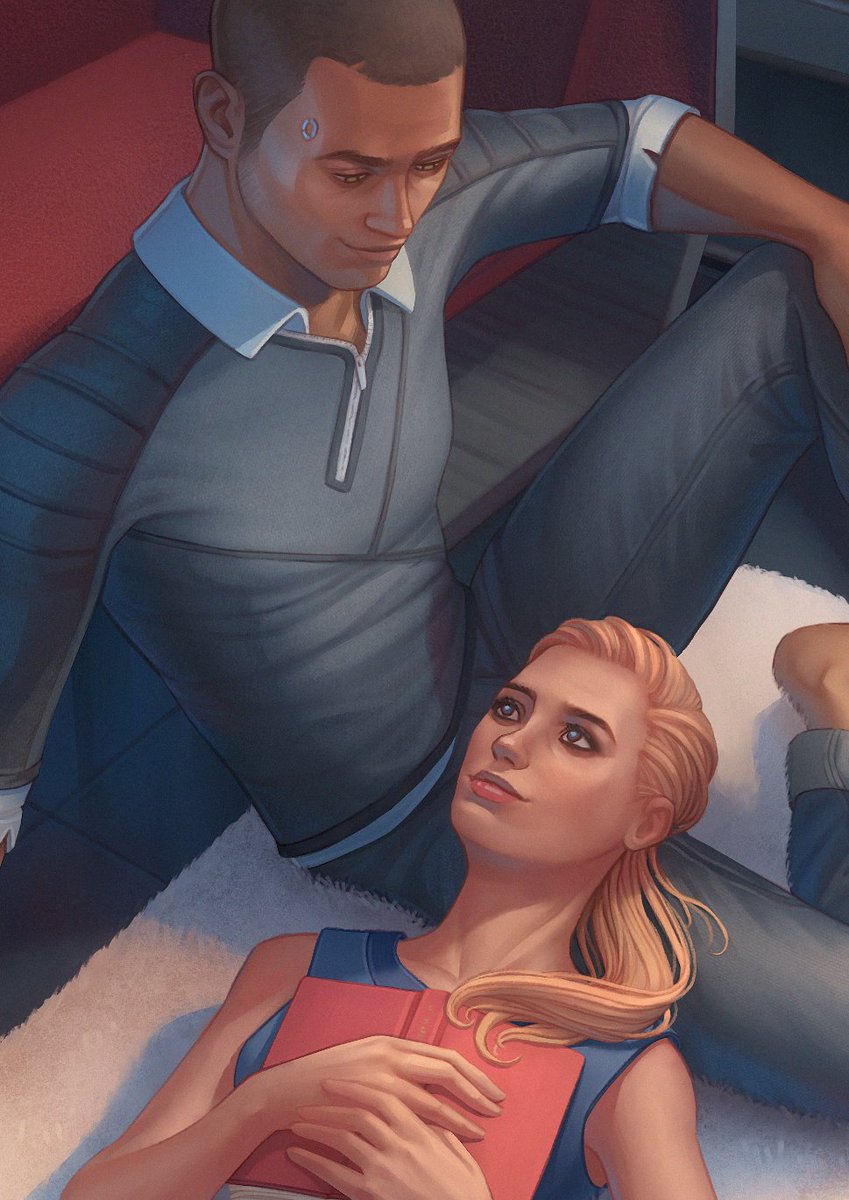 tatsuga01's tweet photo. Spoiler of my art for @ZineDetroit💙
#dbh #detroitbecomehuman #Chloe #Markus #RK200 https://t.co/7MJ6Ant8T7