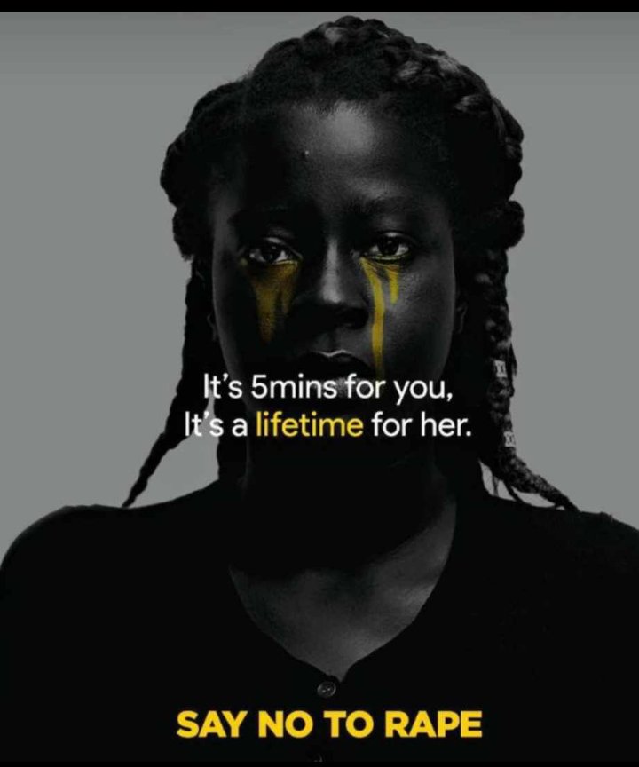 DonFolarn10's tweet photo. If you know of any case whereby a lady has been molested and u keep mute, u allow the poor girl to cry in pains, may God almighty punish u, and make life unbearable for you...
Say no to rape 🚫🚫🚫🛑🛑🛑
#rapemustend
Kindly retweet if you come accreos this tweet
#Anonymous https://t.co/uFX0fE6YEc