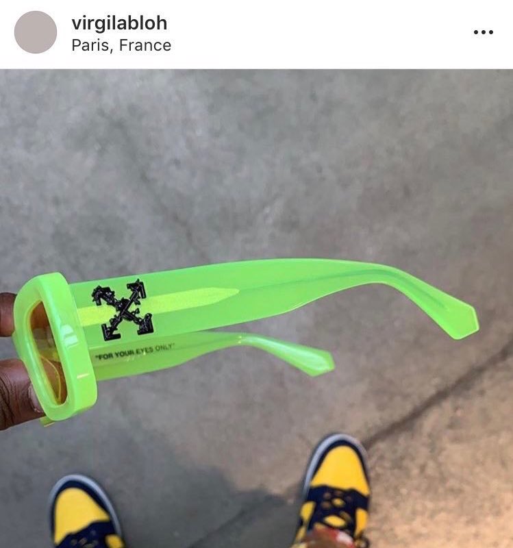 There were many telling instances with Virgil but the one for me was when this young Black designer, Wole Olosunde, shared how excited he was to meet Virgil + show him a glasses design he completed That young man’s glasses were ripped off in the Off-White SS19 Collection smh