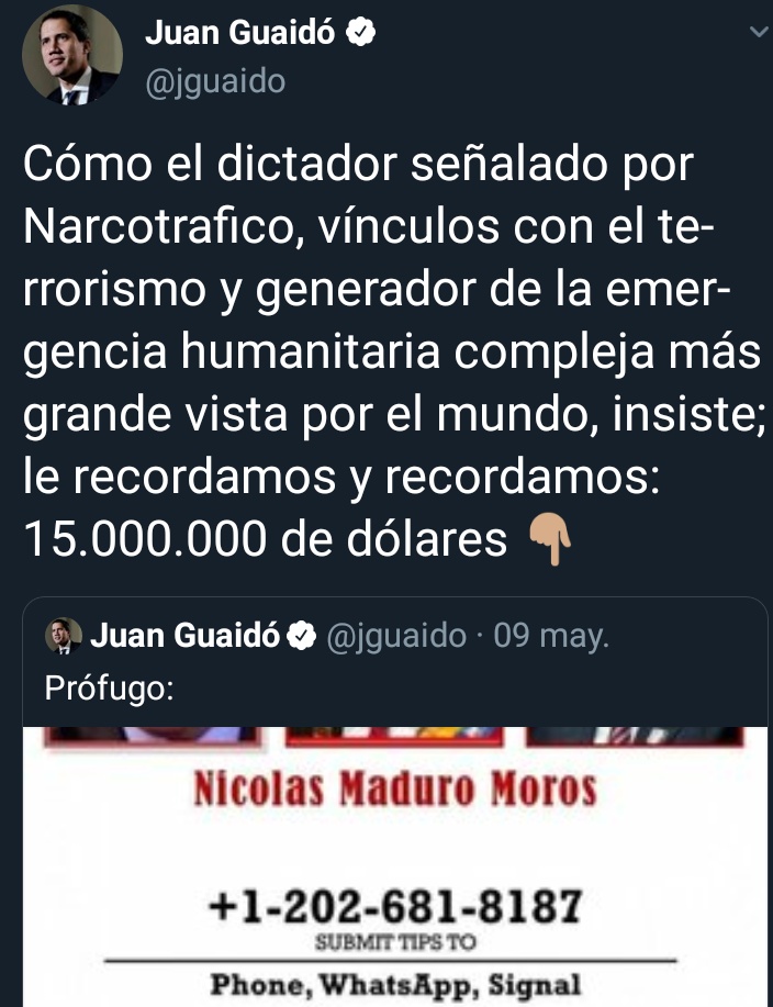 ¿Como es posible que un tipejo como la r@ta @jguaido llame al m@gnicidio por las redes sociales y #Twitter no lo bloqueé? 😡 ¿como es posible que este pendej0 @jguaido llame al m@gnicidio, existan cientos de pruebas y aún no esté preso?😡 #GuaidoPresoPaCuando 😡