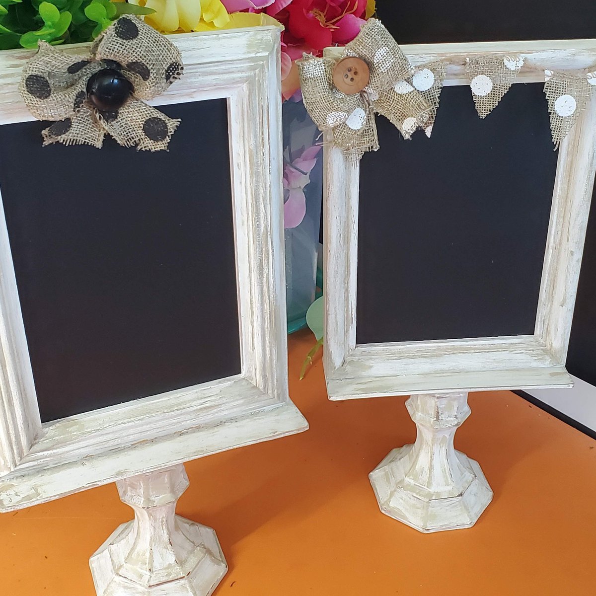 CraftsGilham's tweet photo. Excited to share the latest addition to my #etsy shop: Rustic Chalk Board Stands https://t.co/Jt6Z0tRHfV #chalkboard #burlap #bows #stand #rustic #farmhouse #glass #frame #candlestickstand https://t.co/vwIODwuFOB