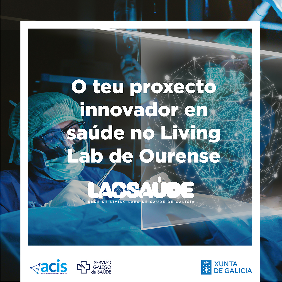 💡O teu proxecto innovador en saúde ten futuro! Aberto o prazo para presentar iniciativas ao Living Lab de Ourense.  #ACISéinnovación #innovación #Labsaúde

Infórmate ➡➡ acis.sergas.es/cartafol/Reabr…