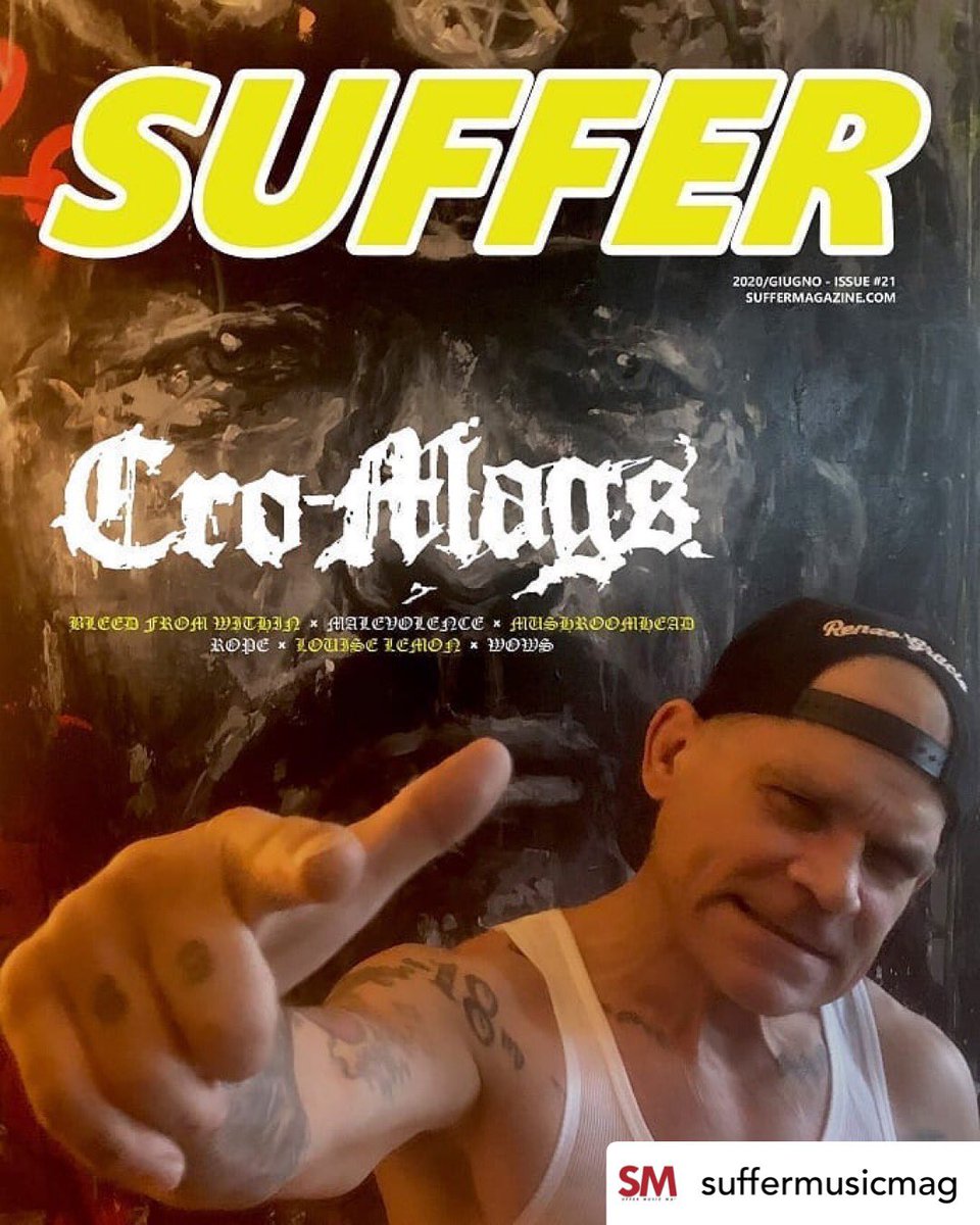 realcromags's tweet photo. Grazie! *
https://t.co/bkca3UYdZo
*
@suffermusicmag #SufferMusicMag #21 #outnow ✌ #interviste a #harleyflanagan #cromags #bleedfromwithin #malevolence #mushroomhead #louiselemon #wows #shandon #rope #diegopotron #smaltowntigers #plightradio ... more
Cover pic @lauraleeflanagan https://t.co/m1gihDu2zq