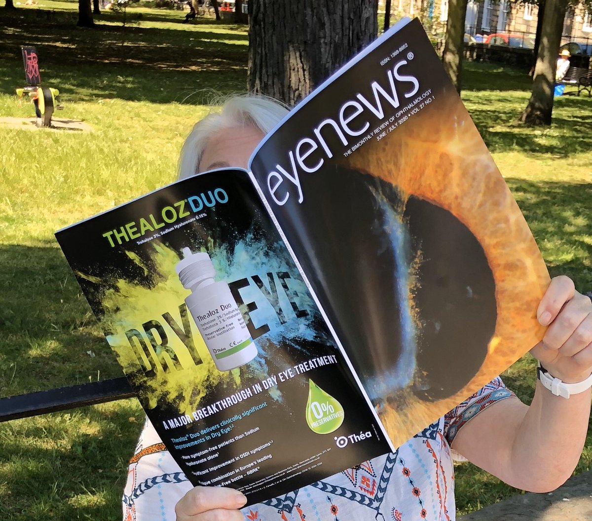 The boys are back in town! Lunchtime read in the park with this splendid chap. Look out for your copy arriving soon. <a href="/EyeNewsMag/">Eye News</a> Big thanks to @DianaPinpoint <a href="/CharisPinpoint/">Charis Stewart</a> <a href="/StuartPinpoint/">Stuart Aitken</a> #eyenews Digital issue coming along to visit too 😊