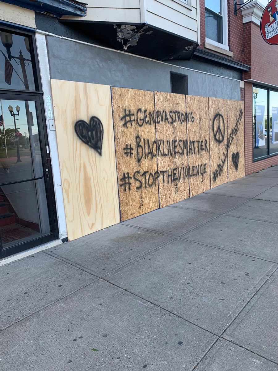 turnNYred's tweet photo. What we are seeing is not an act of civil disobedience, but an act of social ignorance. It is not a peaceful protest, but a violent disruption.

Inciting crime against local businesses - some of which are minority owned - is DOMESTIC TERRORISM. 

#ALLLIVESMATER #GENEVASTRONG https://t.co/c9J3qVMGeV