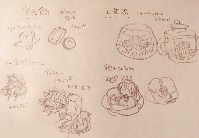 展示のアイディアこねこね…。ドロップや飴玉って、こどものころ宝石みたいにみえてたなぁ!とおもったり。 