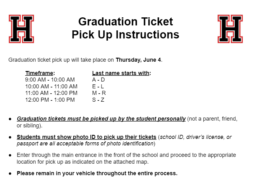 RHHSHawks's tweet photo. @RHHSclass2020 GRADUATION TICKET PICK UP is this Thursday! https://t.co/9r3bPOJQw4
