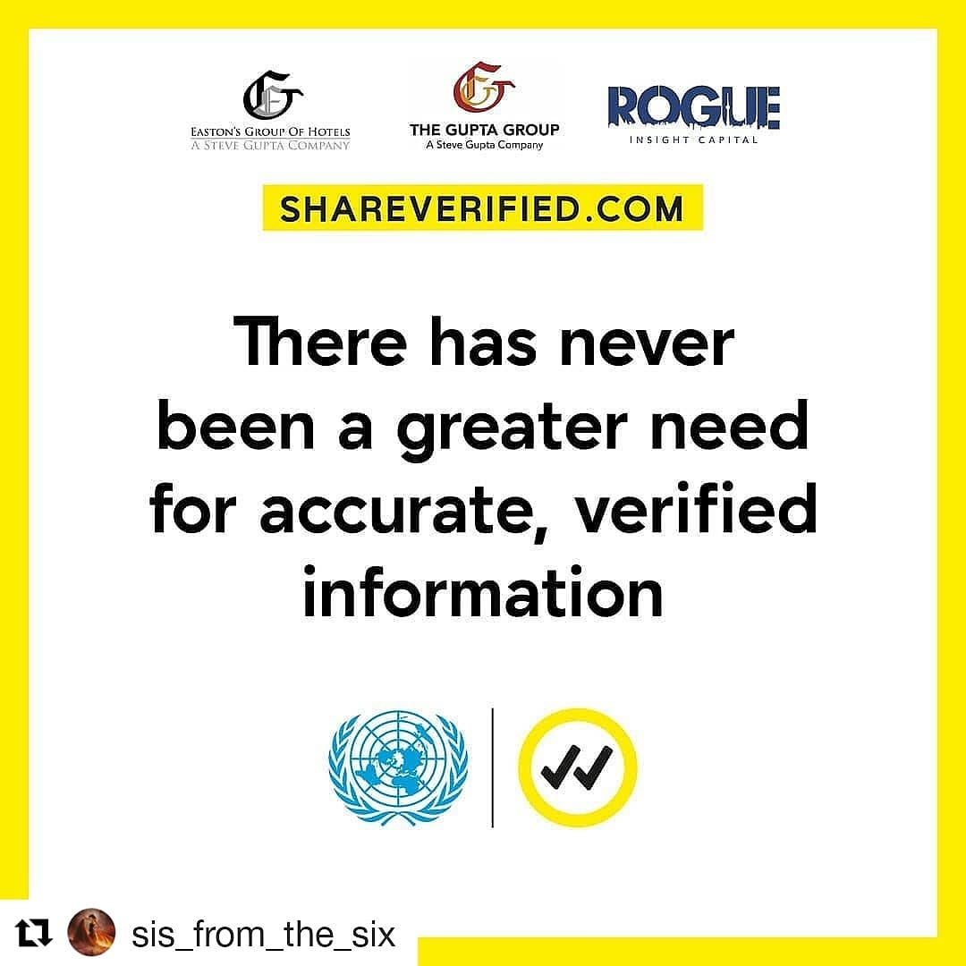 Proud to be working with the @unitednations and @thenexussummit to ensure that everyone has access to verified correct information. #Repost @sis_from_the_six Please share this with love and help us all get out of this pandemic together and stronger! @EastonsGroup