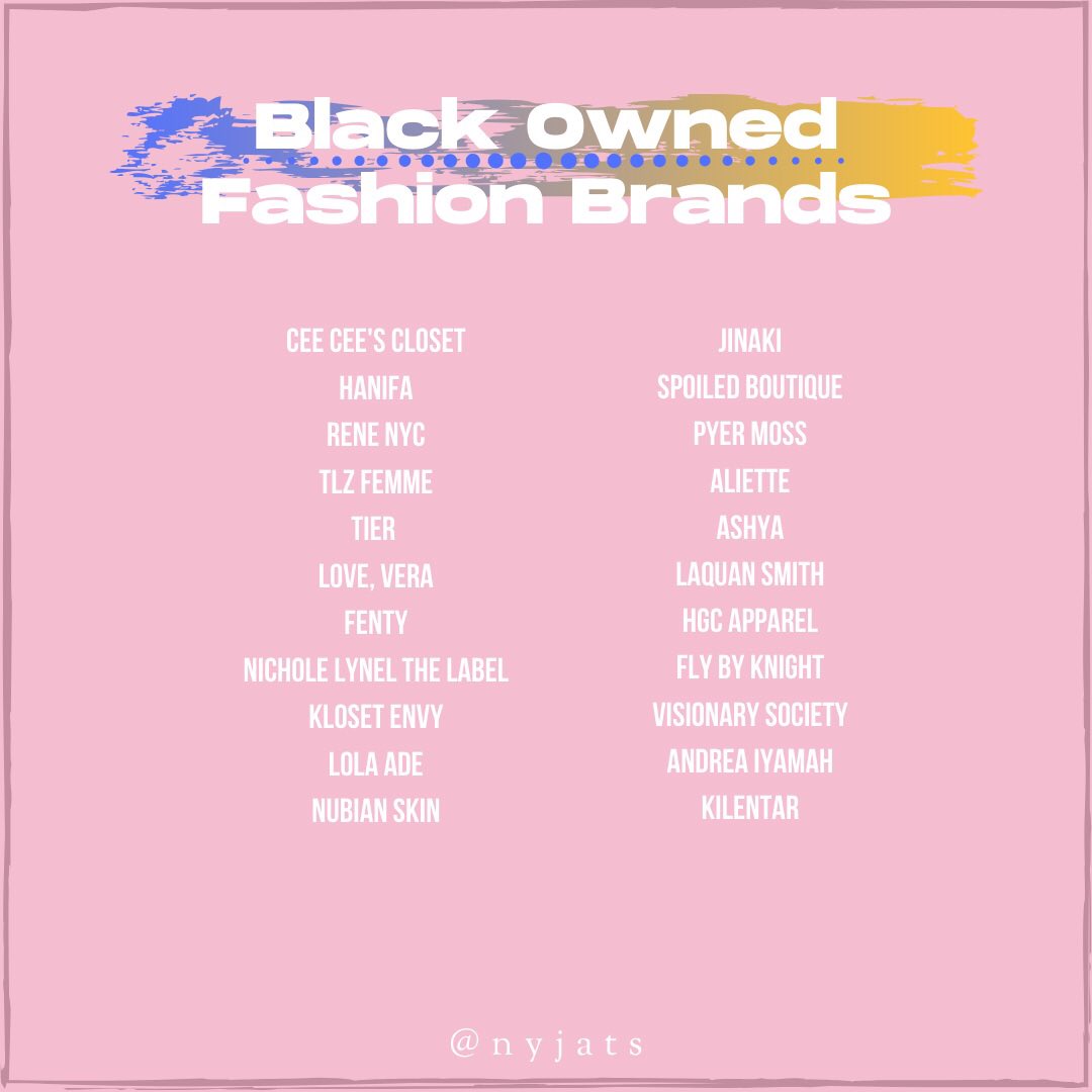 A list of Black owned makeup, skincare, hair and fashion brands. Feel free to add more in the mentions 💓