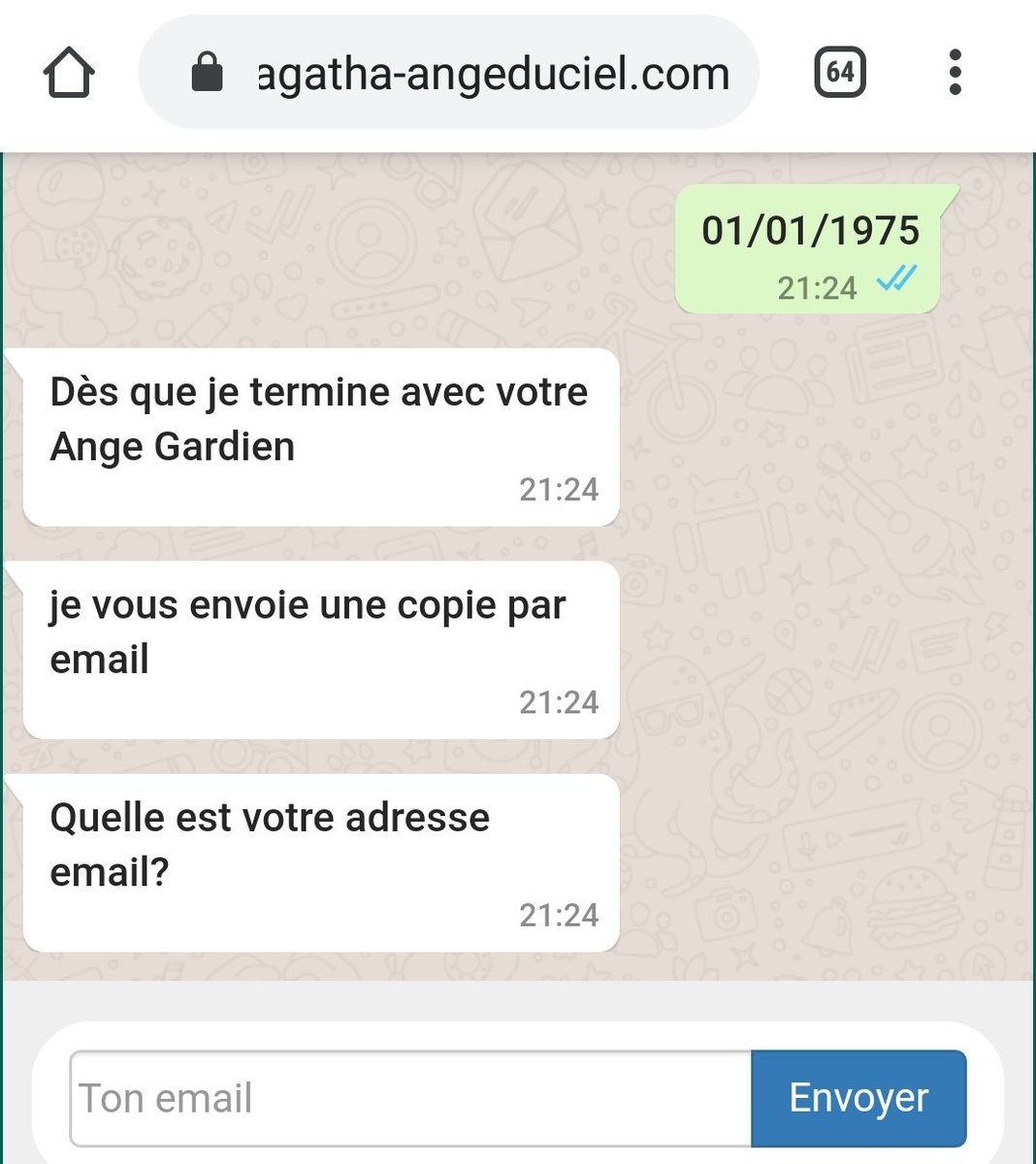 Je sais pas vous mais je lui donnerai bien mon mail vu que son principe numéro 1 c'est l'honnêteté, l'intégrité... Je risque rien n'est ce pas ?!? C'est sa mission angélique !!! Quoi ?!?  @decodeurs vous avez quelque chose pour decoder les missions angéliques ?!?