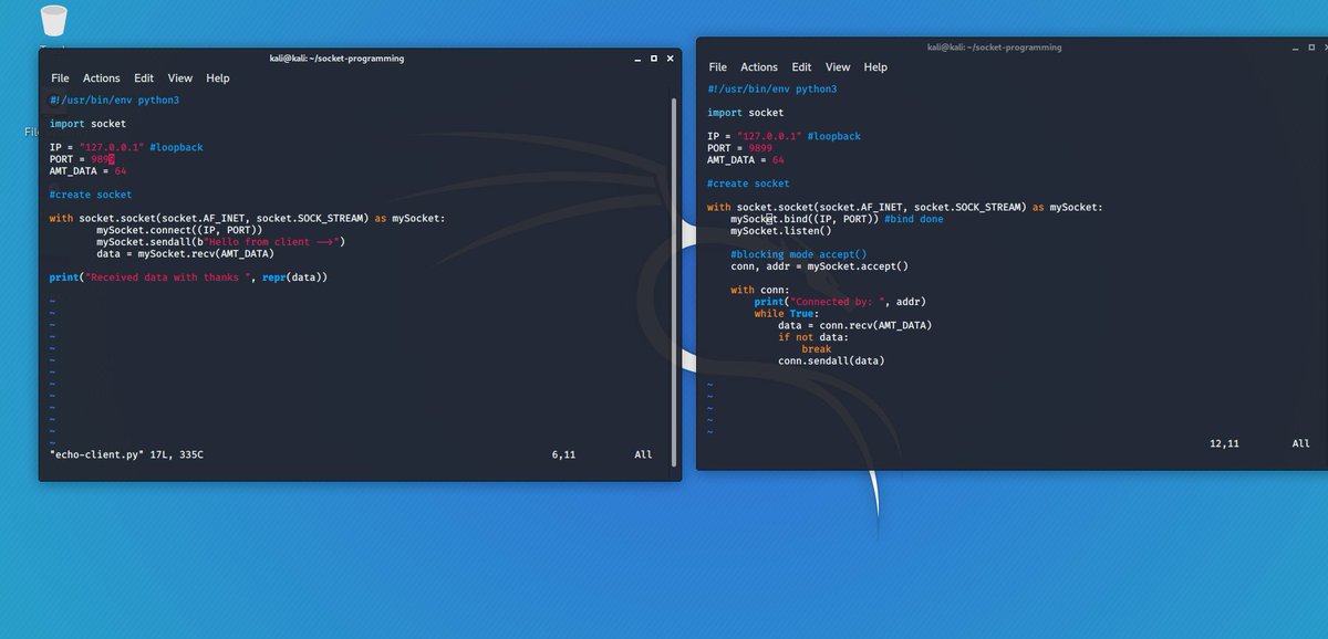weesinghe's tweet image. Did some basic socket programming with eco-server and client. Moreover, planning to deep dive on sockets
#socketprogramming #clientserver #python #computernetworking
