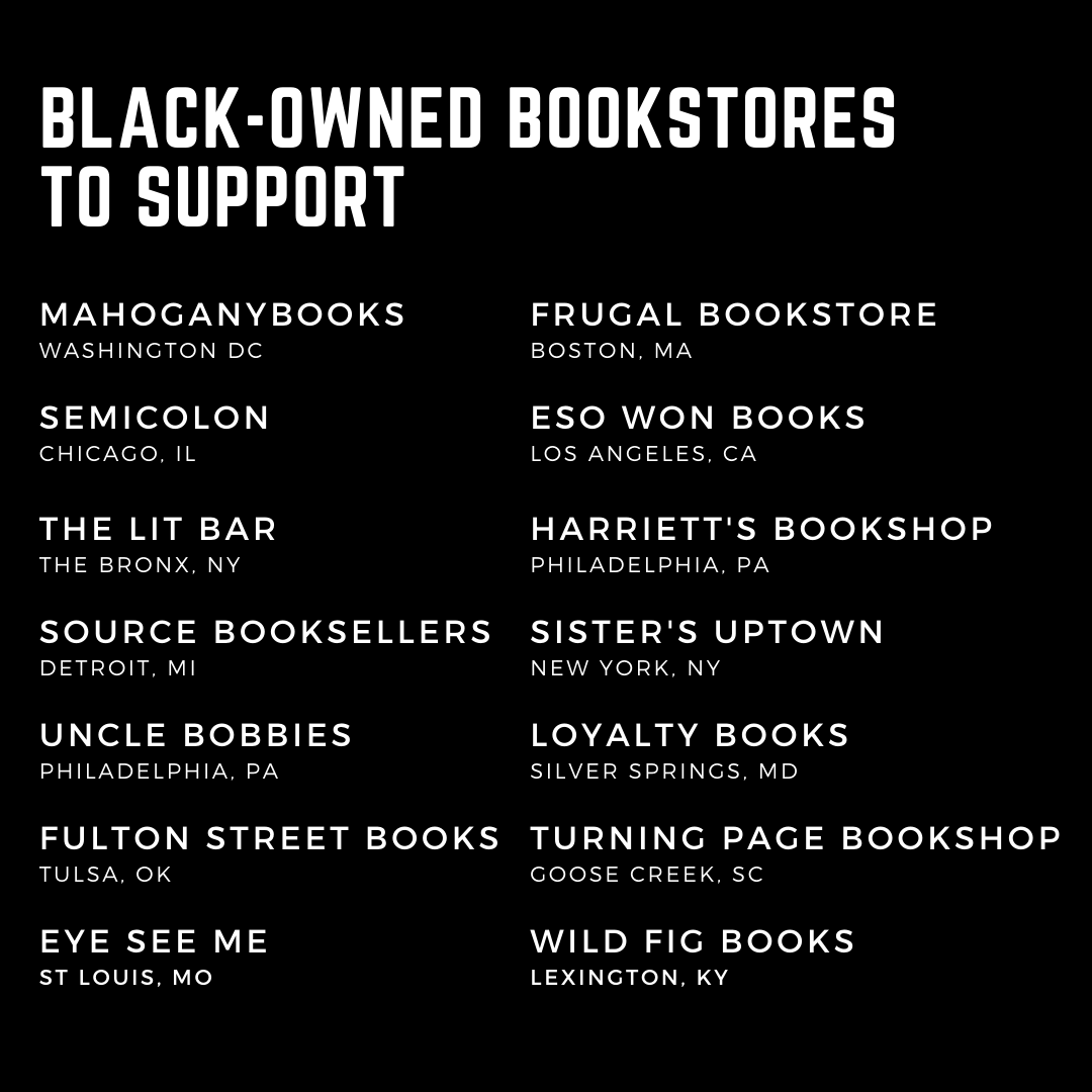 AvidReaderPress's tweet photo. Sharing this graphic and these thoughts is not where our work begins or ends. We have a lot of work to do. Part of that work is educating ourselves. We’ve compiled a list of books we recommend and a list of black-owned independent bookstores we encourage you purchase through. https://t.co/bxWcAWQaTf