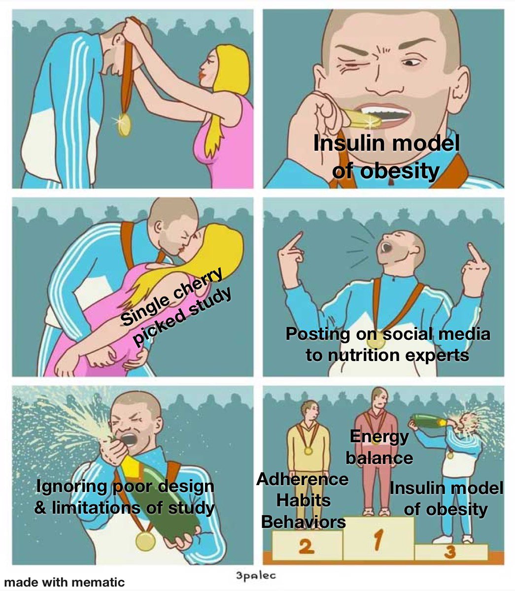 BioLayne's tweet photo. When you believe in the carbohydrate-insulin model of obesity 🤣🤣🤣🤣🤣 https://t.co/a2ISLFVldV