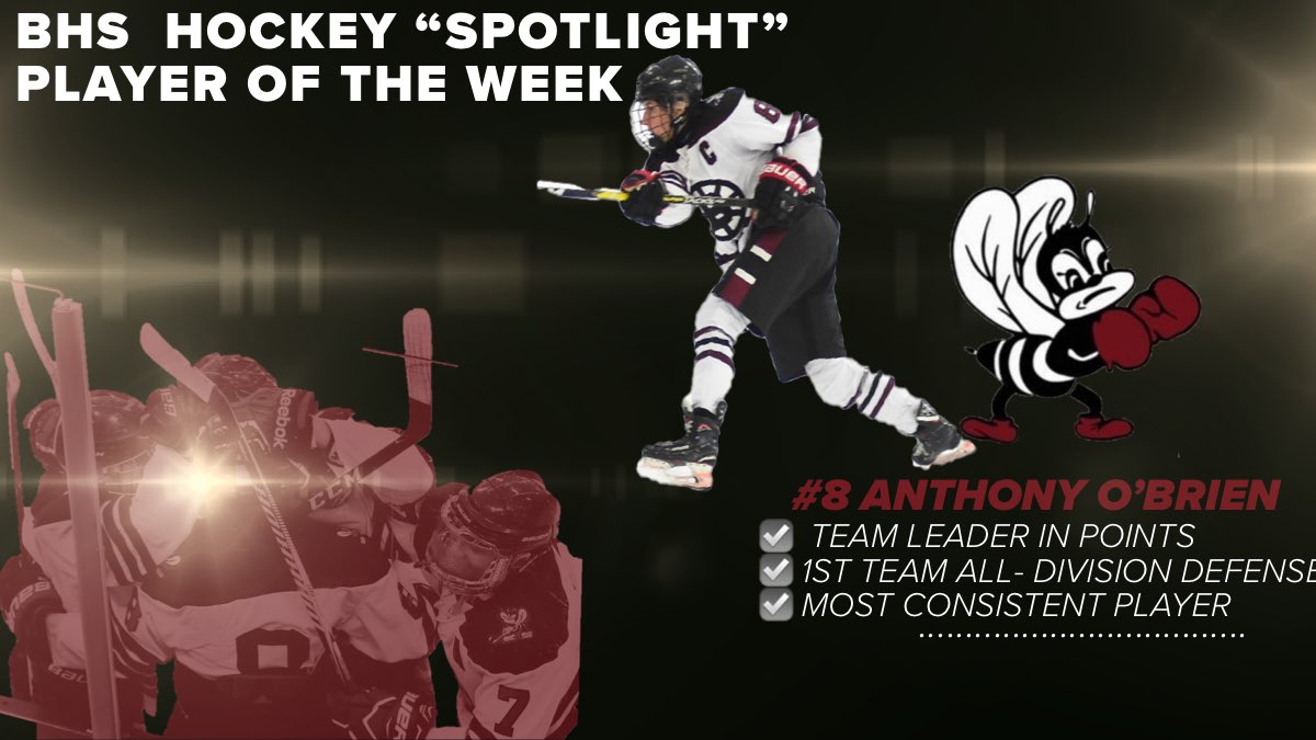 SCP02408742's tweet photo. Your @BayonneHigh #BeesHockey weekly feature “Spotlight” player of the week. This week Sophomore Anthony O’Brien. #BeeGreat #GoBeesGo https://t.co/YrIaNVmUN7