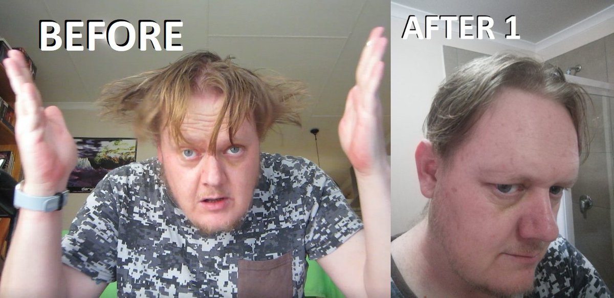 Monti00's tweet photo. @bradmondonyc My girlfriend forbade me to get a DIY Quarantine Haircut unless I watched your "Hairdressers Guide To Cutting Your Own Hair And Not Ruining It (men's edition)" first.
I think it turned out not too horrible.
Thank you! https://t.co/nSATz7lrSk