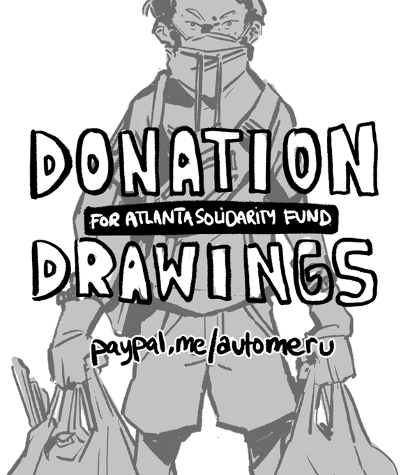I'll be doing donation drawings for Atlanta Solidarity Fund (https://t.co/hXzYcdX2bF) this week! The fund doesn't have easy timestamps so donate $20+ to https://t.co/ZJ3NnRZbyJ, note that you'd like drawn &amp; I'll post both drawings + receipts in thread below 